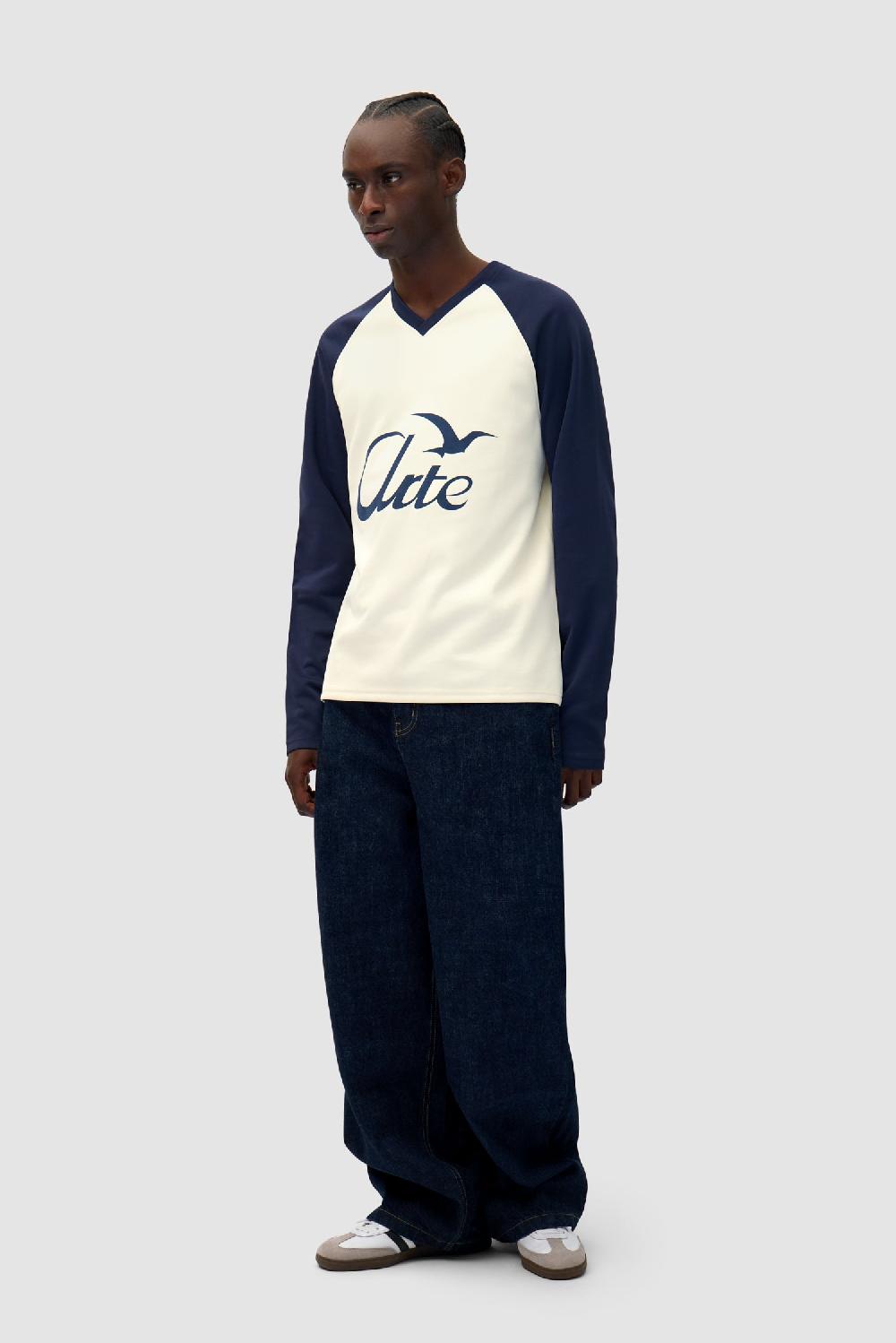 Arte Antwerp Manches Longues Avec Bird Logo - Marine/Crème