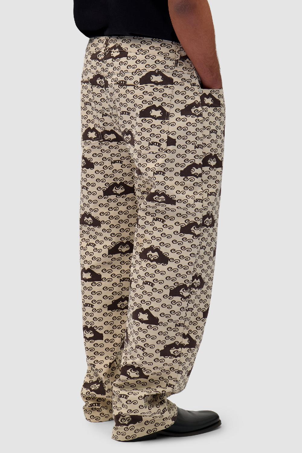 Arte Antwerp Pantalon à Imprimé Cœur De Main - Crème/marron