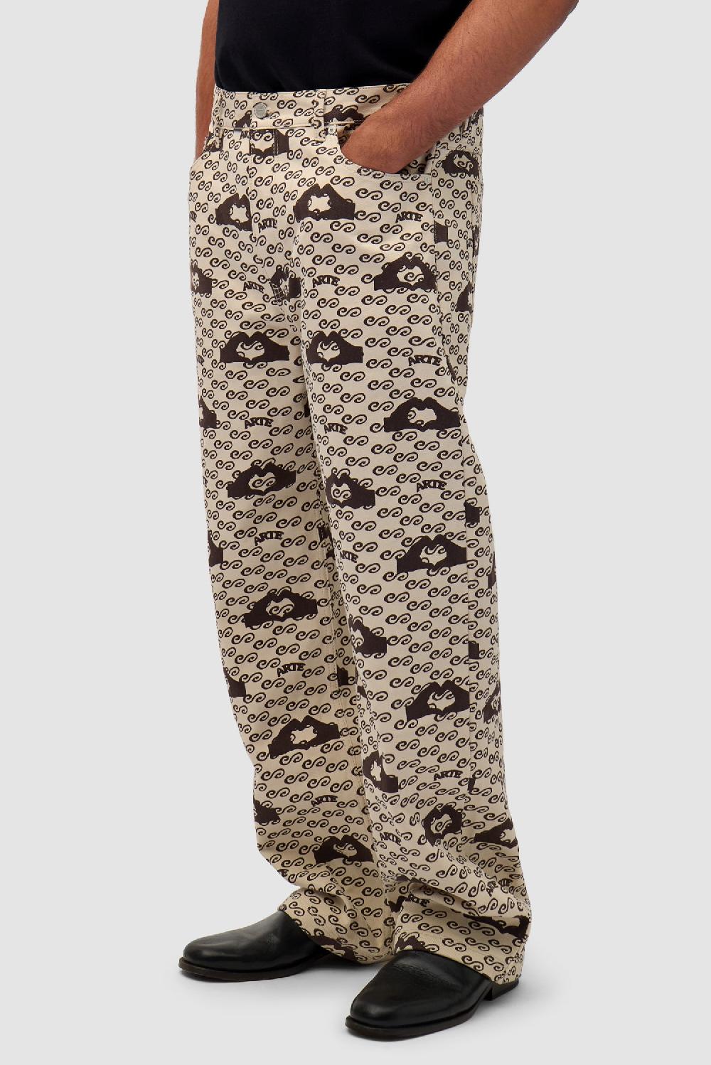 Arte Antwerp Pantalon à Imprimé Cœur De Main - Crème/marron