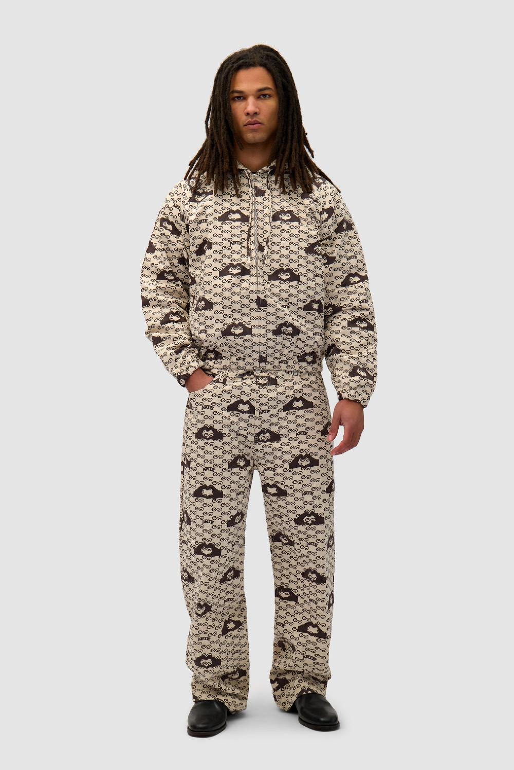 Arte Antwerp Pantalon à Imprimé Cœur De Main - Crème/marron