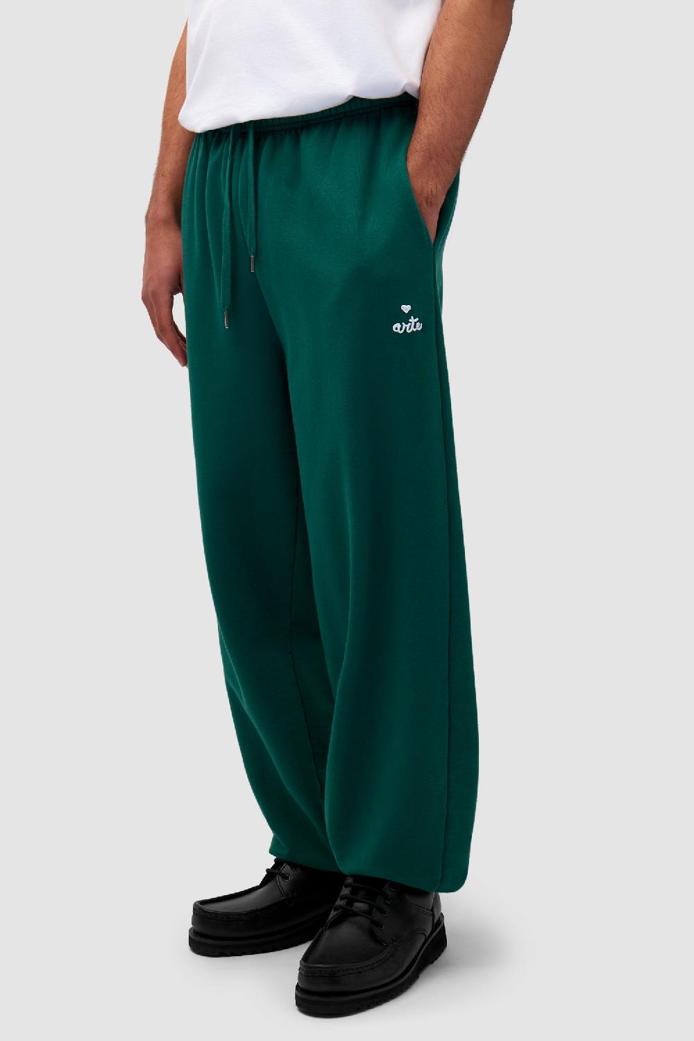 arte antwerp Pantalon de survêtement avec logo en forme de cœur - Vert