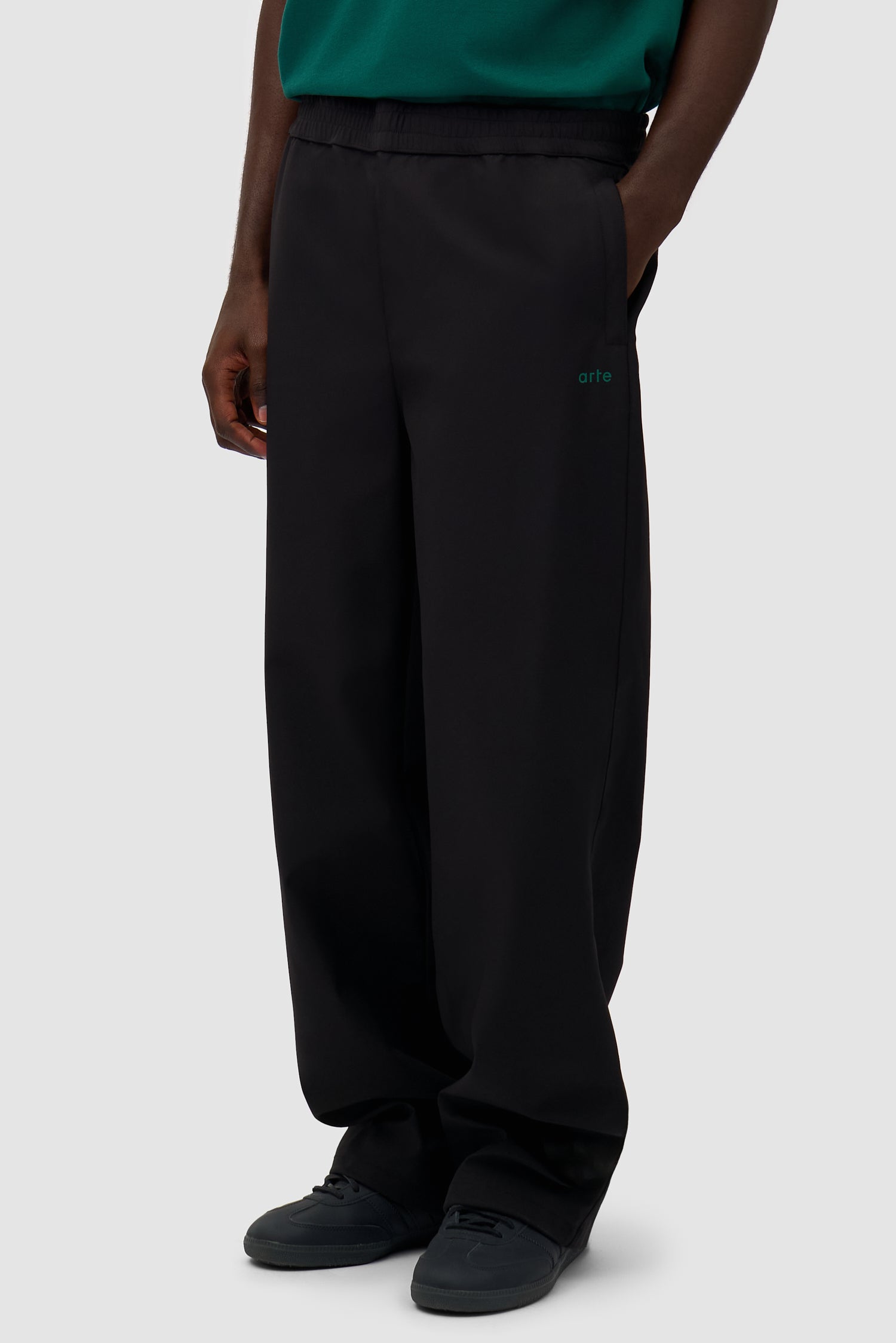 Arte Antwerp Pantalon En Polyester à Logo Vert - Noir