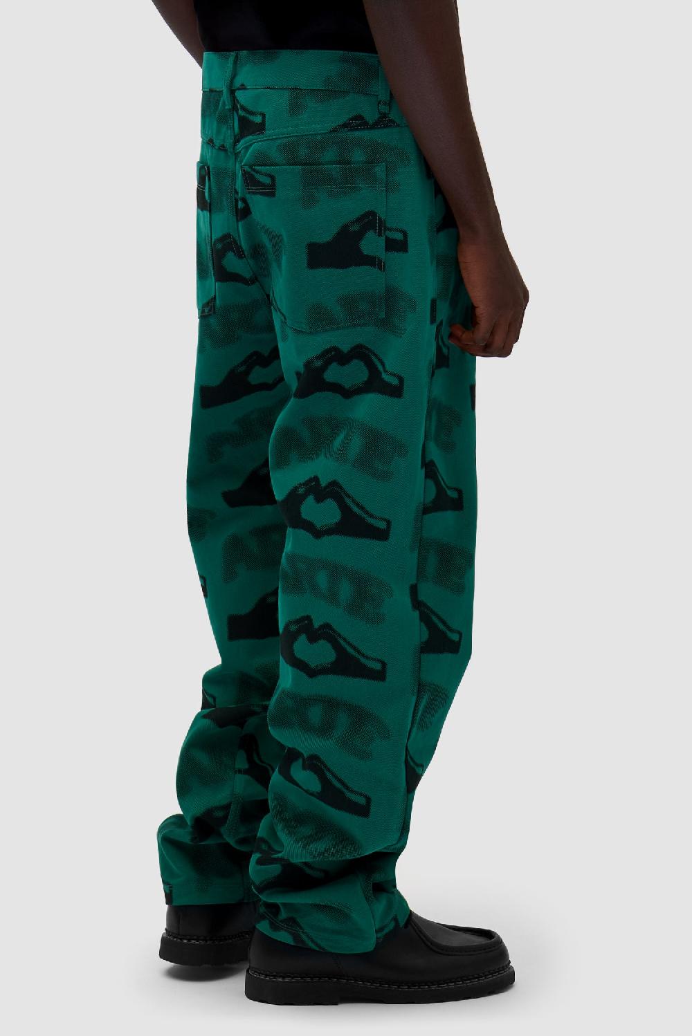 Arte Antwerp Pantalon Imprimé En Forme De Cœur - Vert