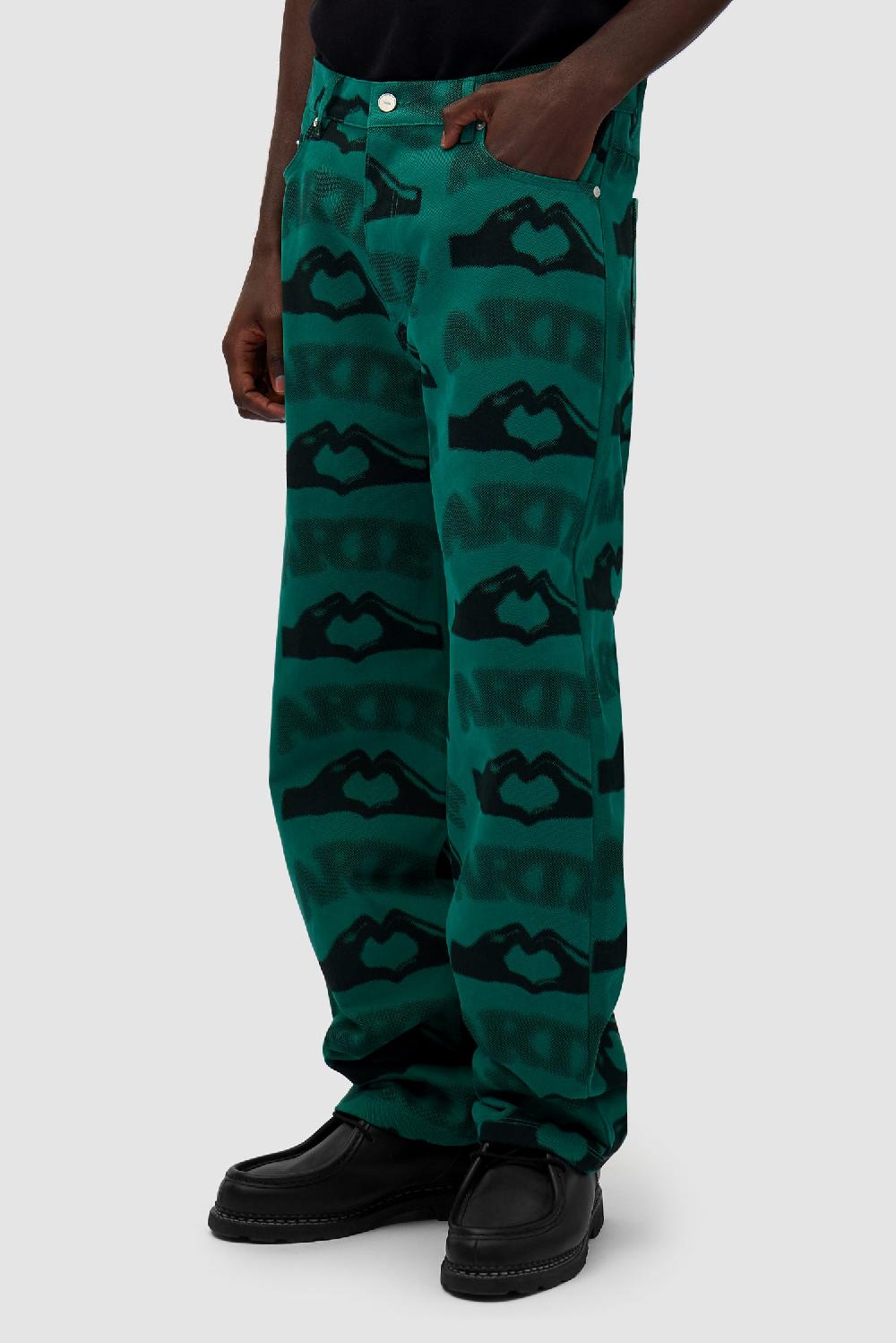 Arte Antwerp Pantalon Imprimé En Forme De Cœur - Vert