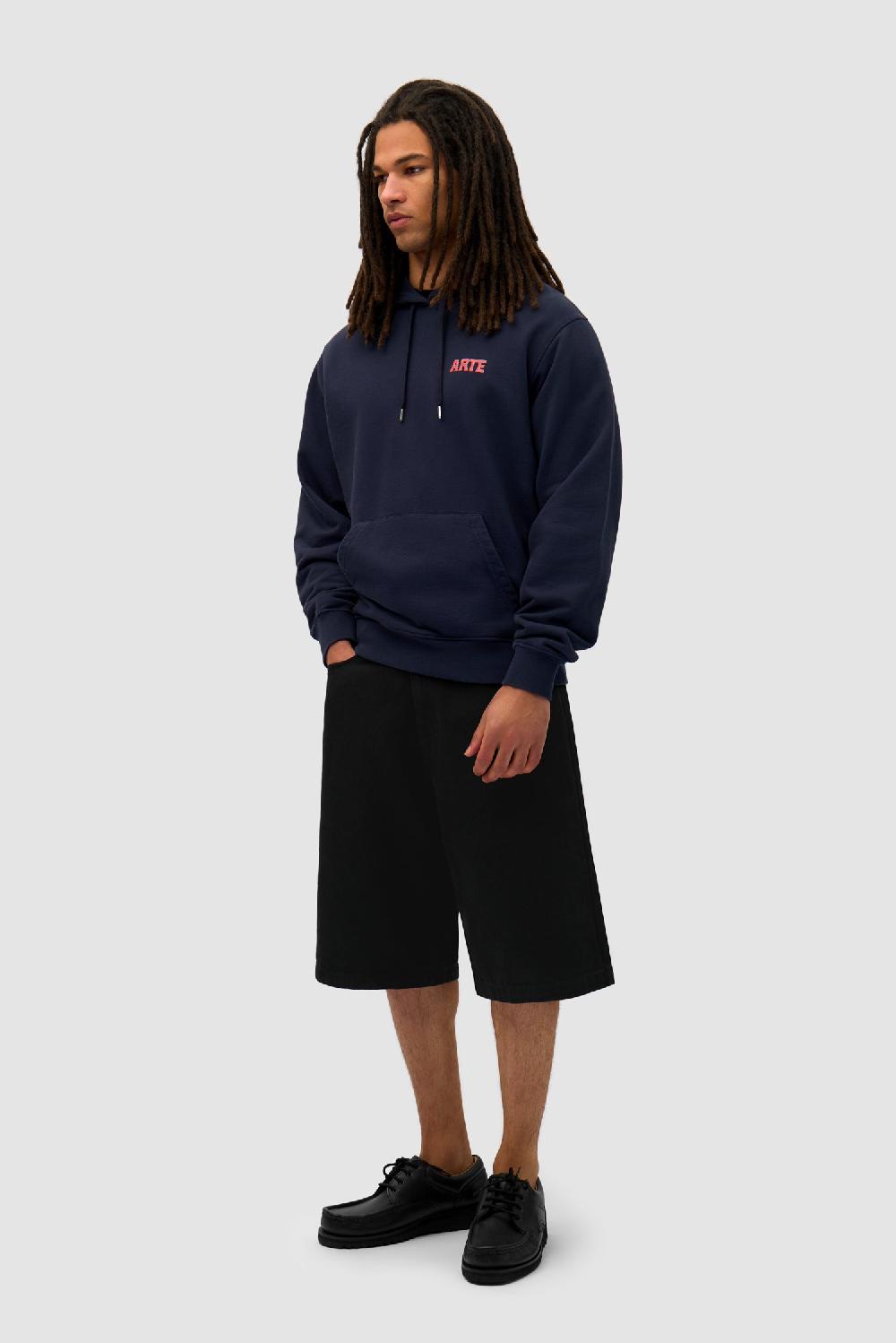 Arte Antwerp Sweat à Capuche Avec Impression Murale Dans Le Dos - Navy