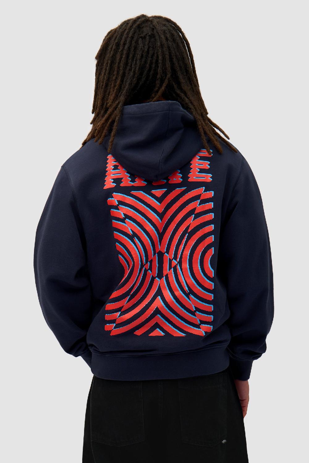 arte antwerp Sweat à capuche avec impression murale dans le dos - Navy