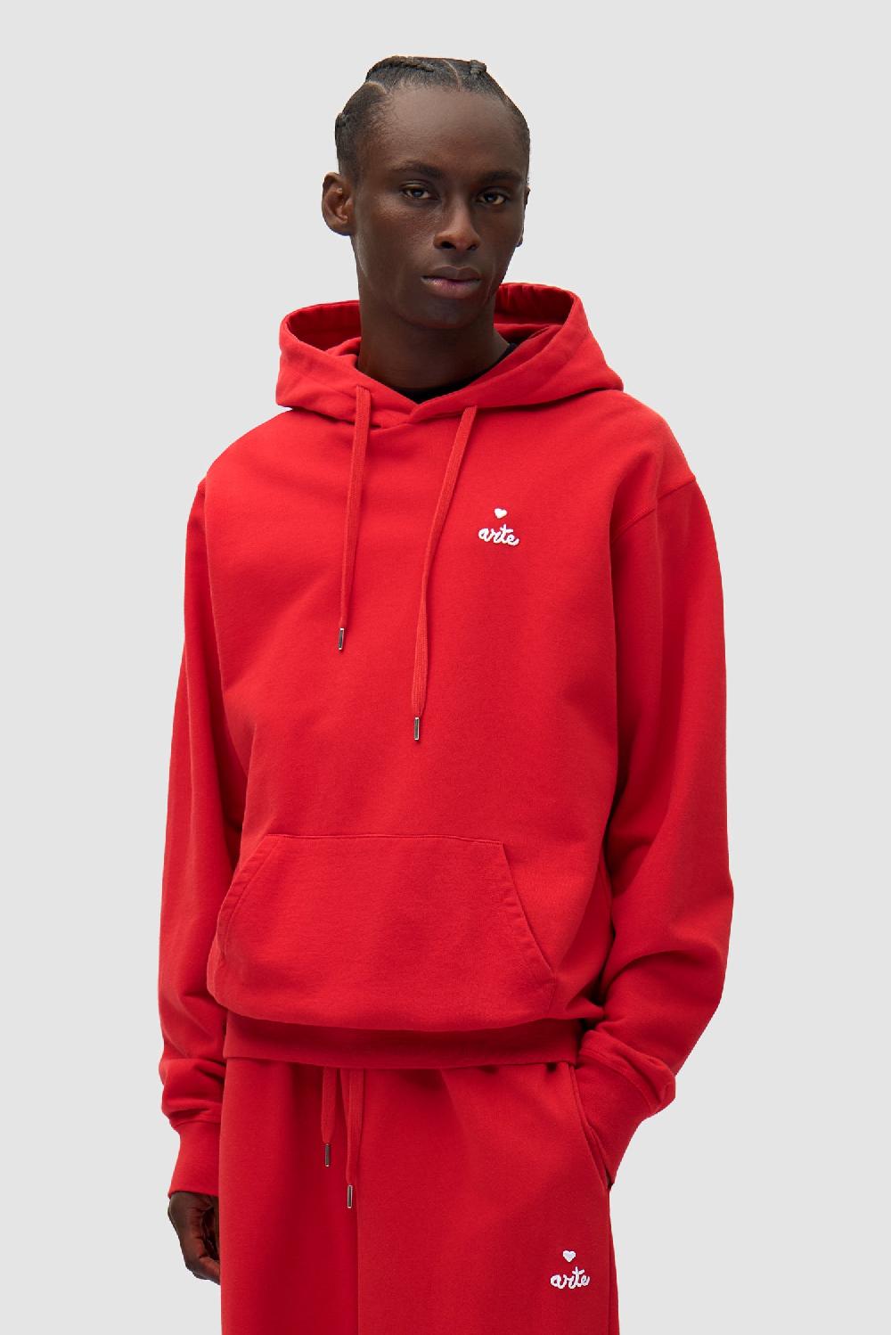 arte antwerp Sweat à capuche avec logo en forme de cœur - rouge