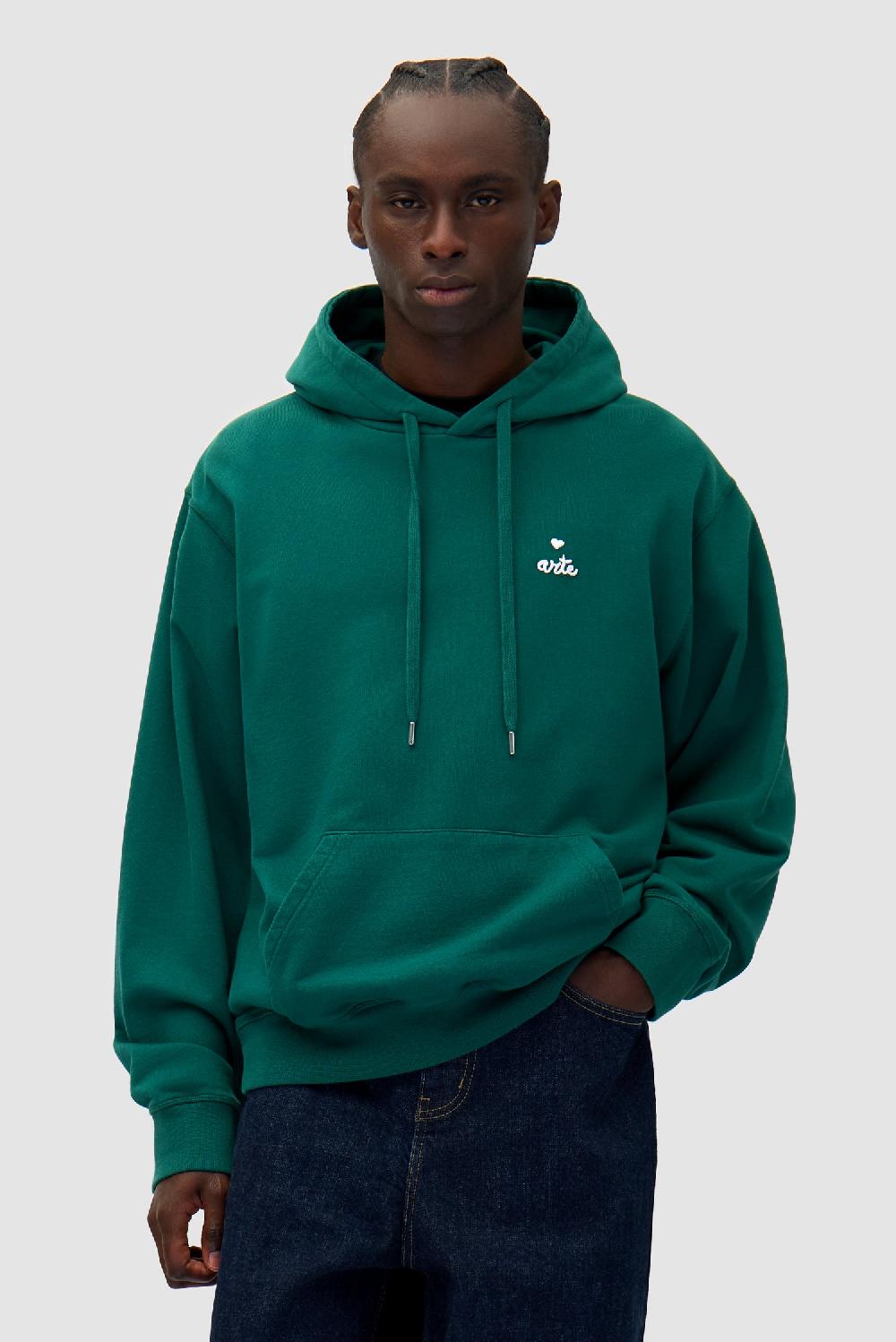 arte antwerp Sweat à capuche avec logo en forme de cœur - Vert