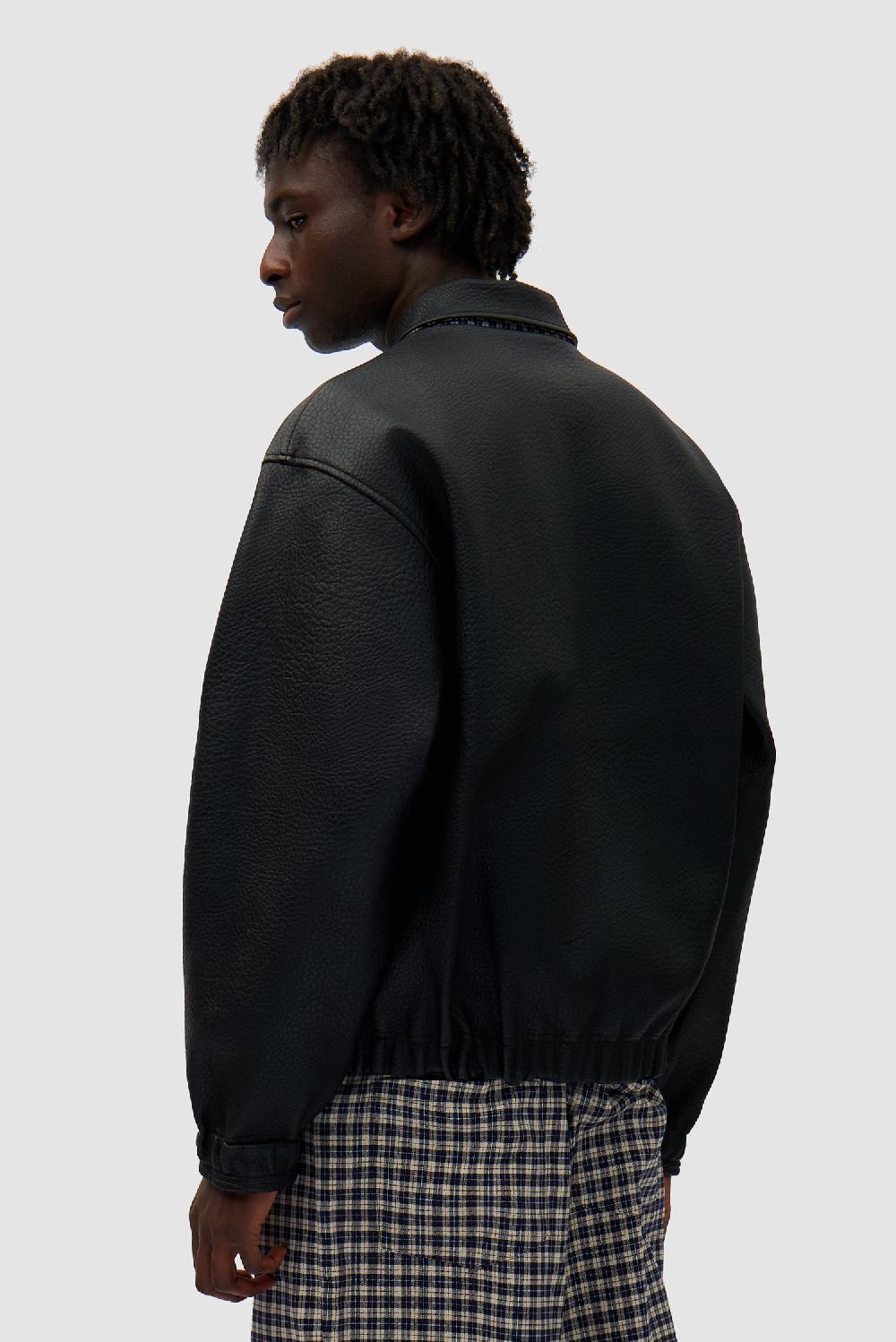 Arte Antwerp Veste En Cuir à Carreaux Réversible - Noir/Plaid