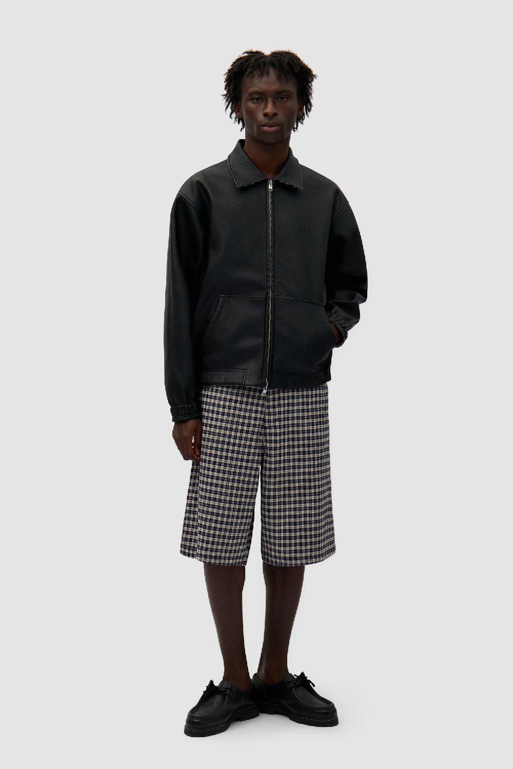 Arte Antwerp Veste En Cuir à Carreaux Réversible - Noir/Plaid