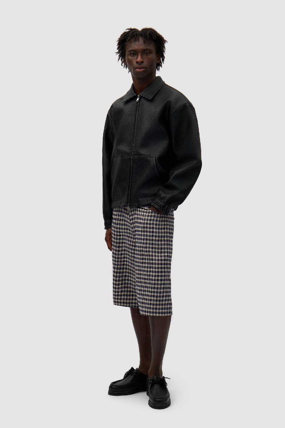 Arte Antwerp Veste En Cuir à Carreaux Réversible - Noir/Plaid