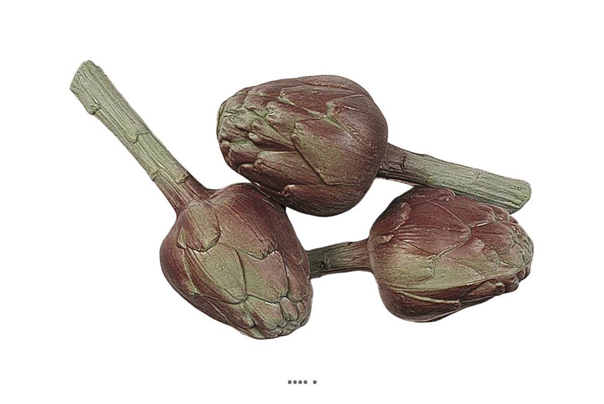 artificielles Artichaut poivrade artificiel X 3 en Plastique soufflé L 210x90 mm