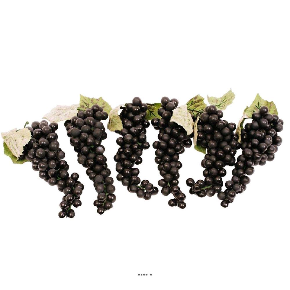 artificielles Lot de 6 grappes de faux raisin noir