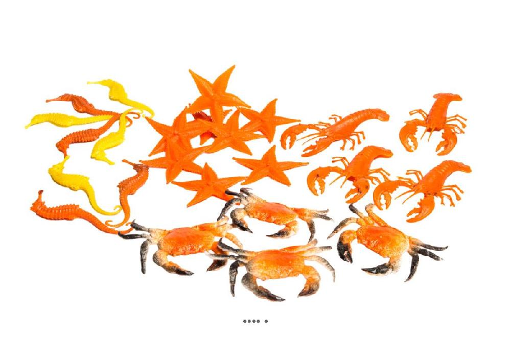 artificielles Assortiment de 24 petits crustacés en Plastique soufflé 70-120 mm