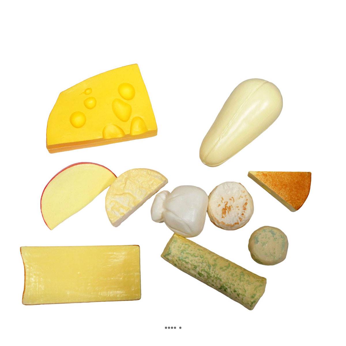 artificielles Assortiment de Fromages factices X 10 en Plastique soufflé L 55-160 mm