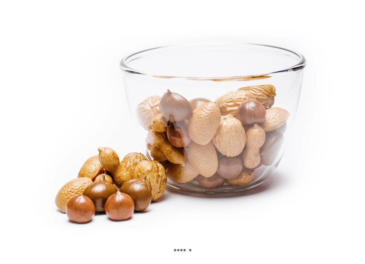 artificielles Assortiment de fruits secs en lot de 48 Plastique soufflé D 30-50 mm