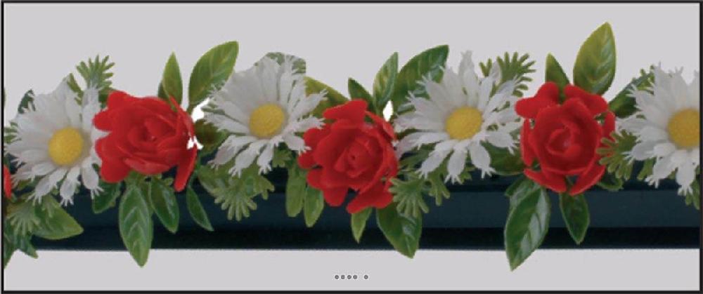 artificielles Barrette X 12 entre plats separateurs socle Noir L 25 cm fleurs marguerites et roses artificielles