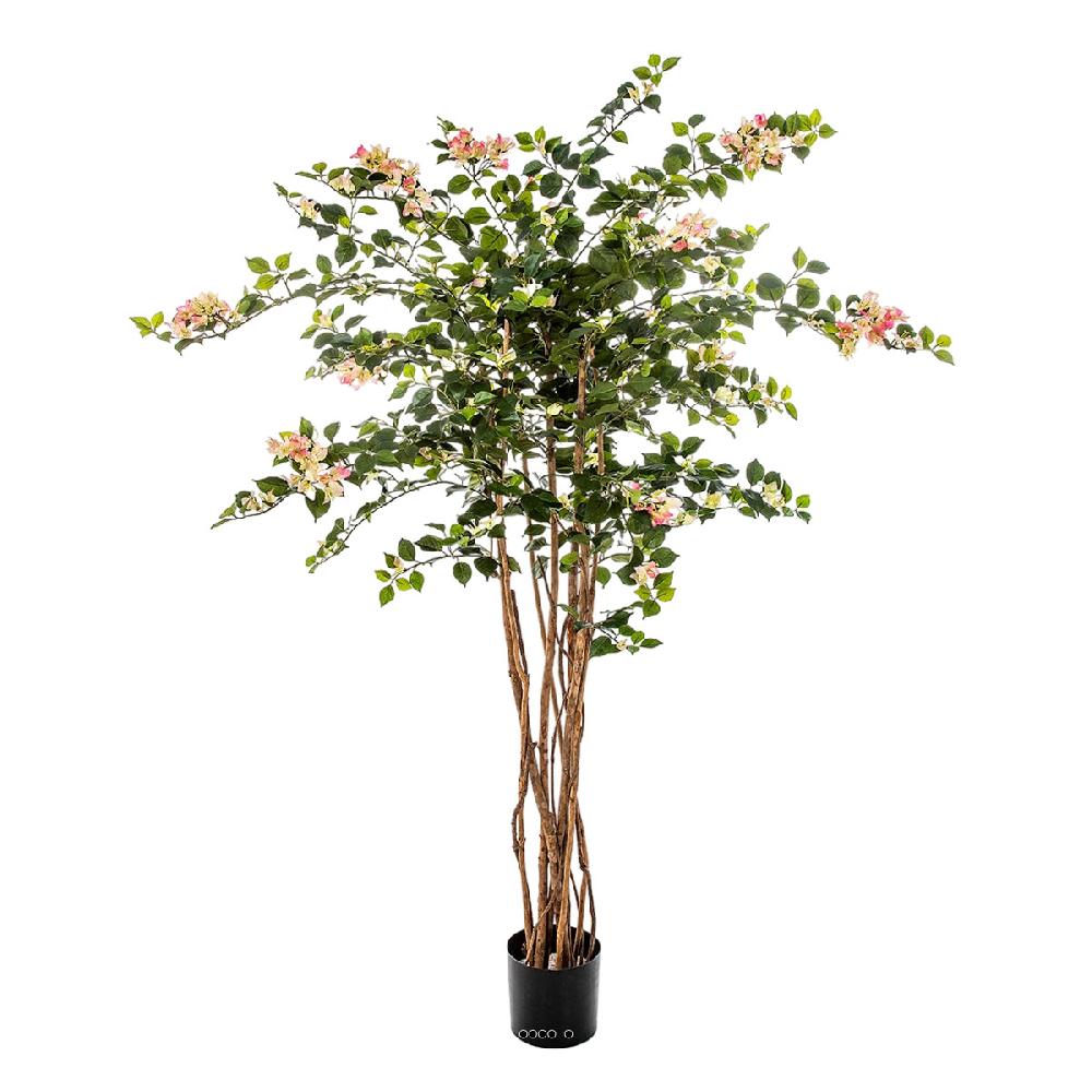 artificielles Bougainvillier artificiel tronc bois H150 cm Creme Rose