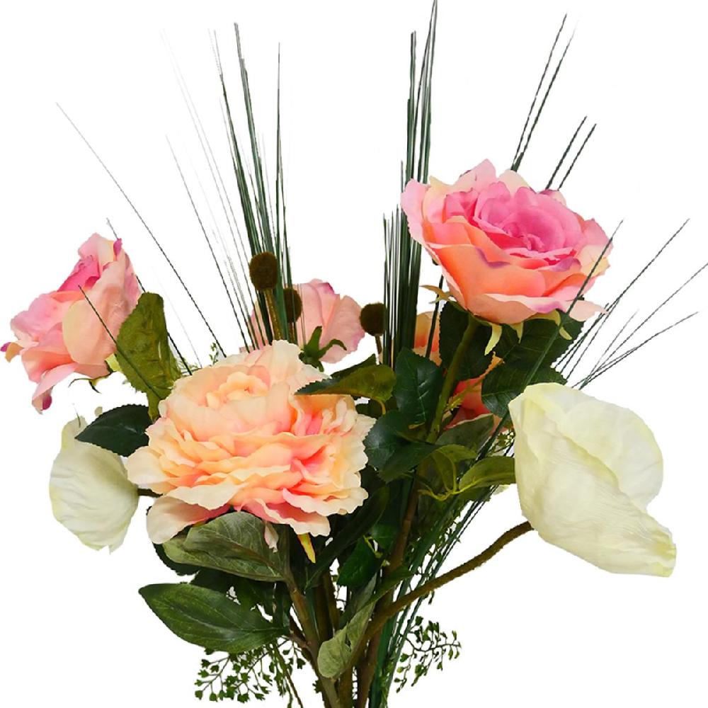artificielles Bouquet artificiel création fleuriste H 70 cm rose sentimental