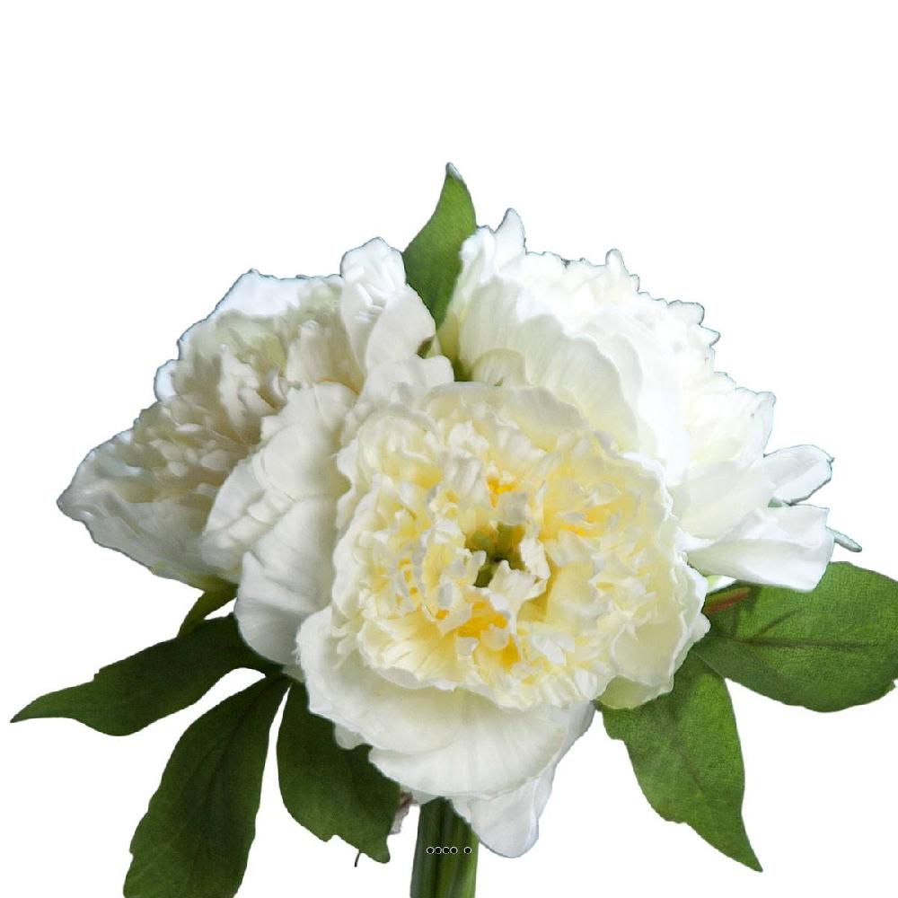 artificielles Bouquet de 3 Pivoines epanouies artificielles Corde et feuillage H 26 cm du site artificielles.com