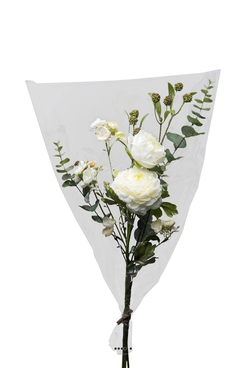 artificielles Bouquet de fleurs artificielles emballé haut de gamme H 65 cm superbe du site artificielles.com