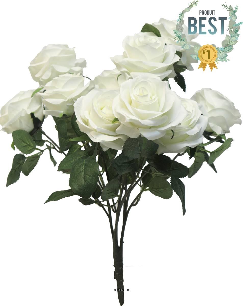 artificielles Bouquet de rose Paris artificielle 10 têtes H 42 cm