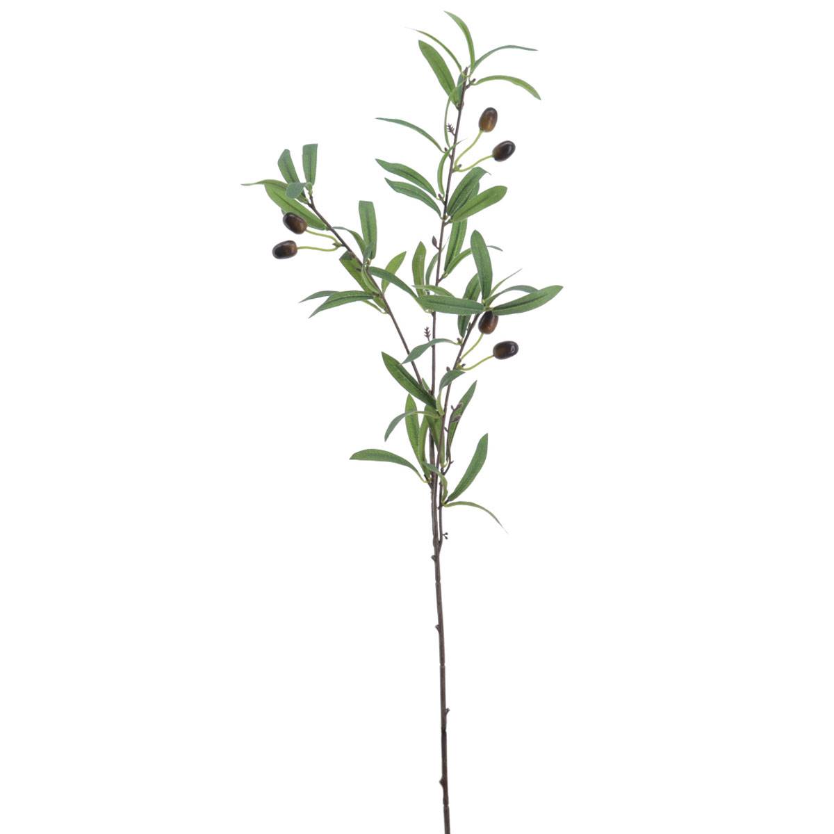 artificielles Branche d'olivier artificielle 4 ramures H 79 cm 6 olives factices