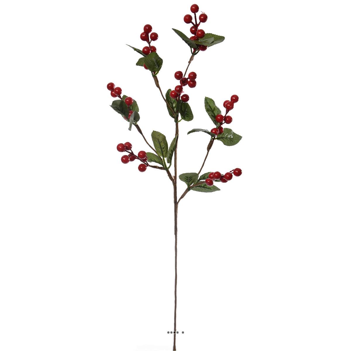 artificielles Branche de baies rouges artificielles H 64 cm avec18 feuilles superbe du site artificielles com