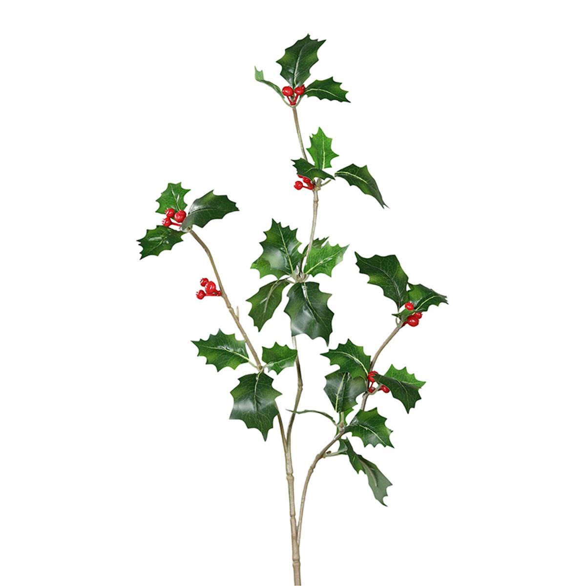 artificielles Branche de houx artificiel H 49 cm D 25 cm avec Baies