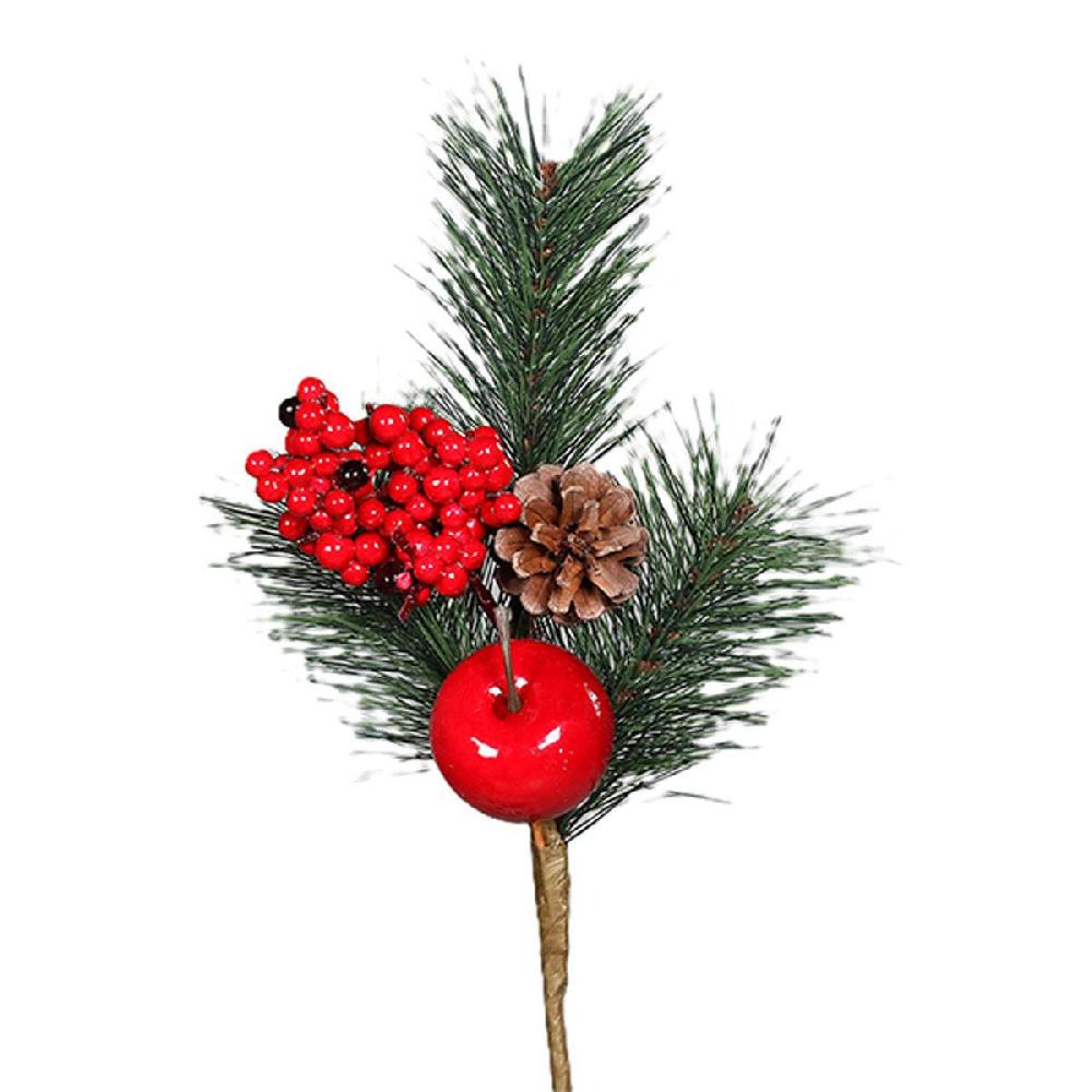 artificielles Branche de sapin artificiel avec pomme de pin Baies et pomme