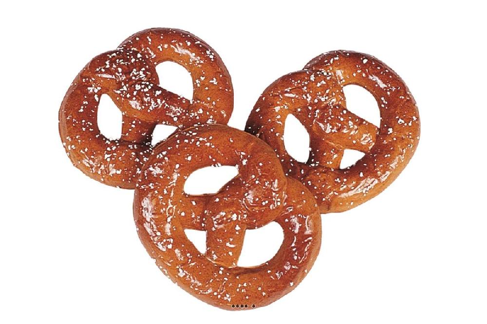 artificielles Bretzel artificiel pain en lot de 3 en Plastique soufflé L 120x100 mm