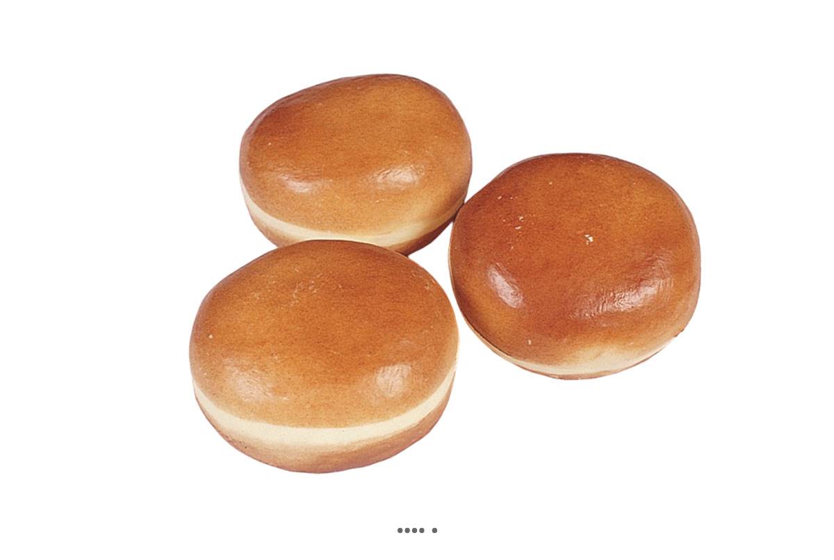 artificielles Buns pain hamburger artificiel en lot de 3 Plastique soufflé L 85 mm