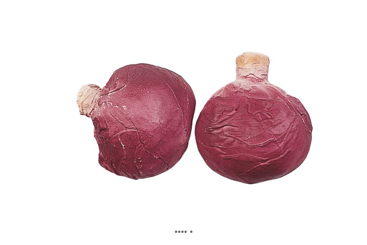 artificielles Choux rouge artificiel en lot de 2 en Plastique soufflé H 130x120 mm