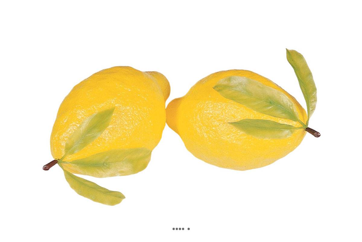 artificielles Citron jaune artificiel geant X 2 en Plastique soufflé H 260x150 mm