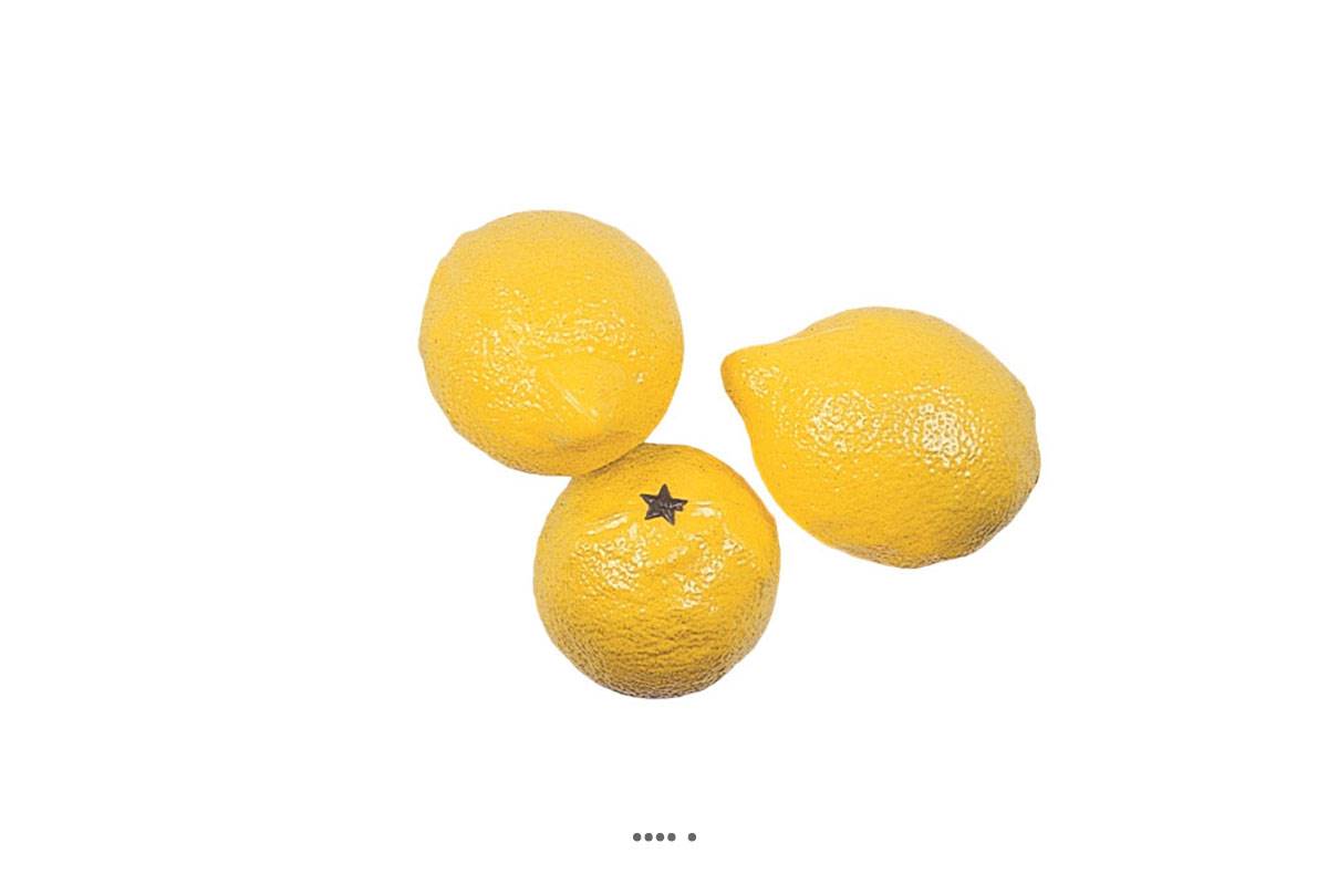 artificielles Citron jaune artificiel luxe en lot de 3 Plastique soufflé H 80x60 mm