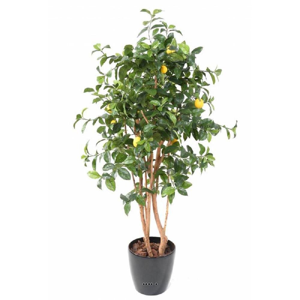 artificielles Citronnier artificiel tronc naturel en pot avec fruits
