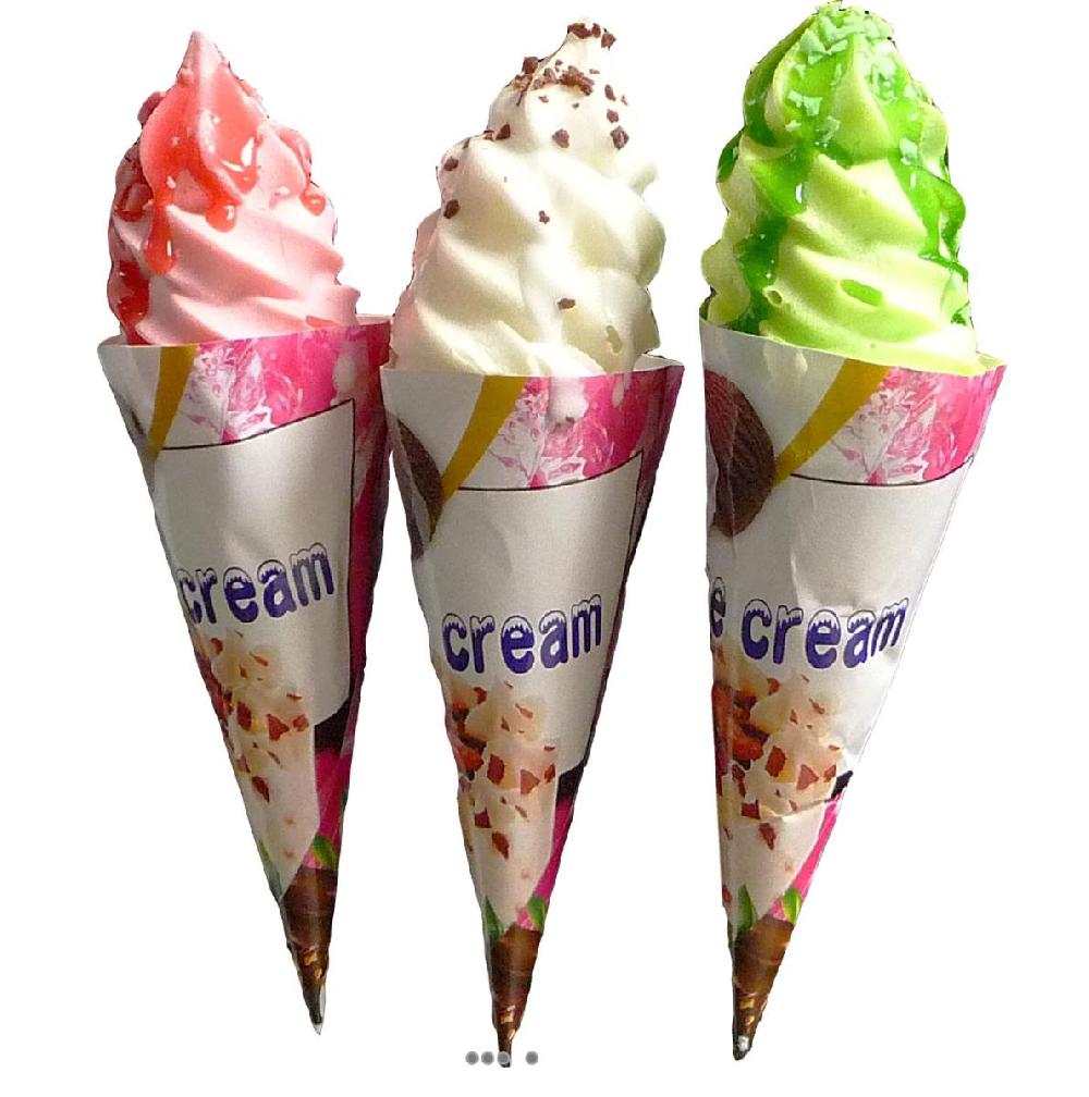 artificielles Cornets de glace artificiels X3 H 19 cm D 5 cm en mousse PU sorbet du site artificielles.com
