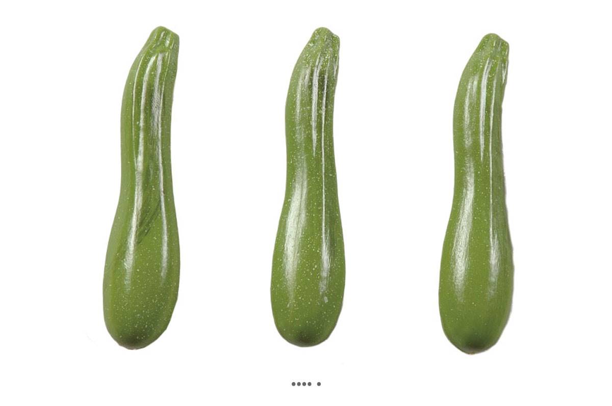 artificielles Courgette verte artificielle X 3 en Plastique soufflé L 180x40 mm