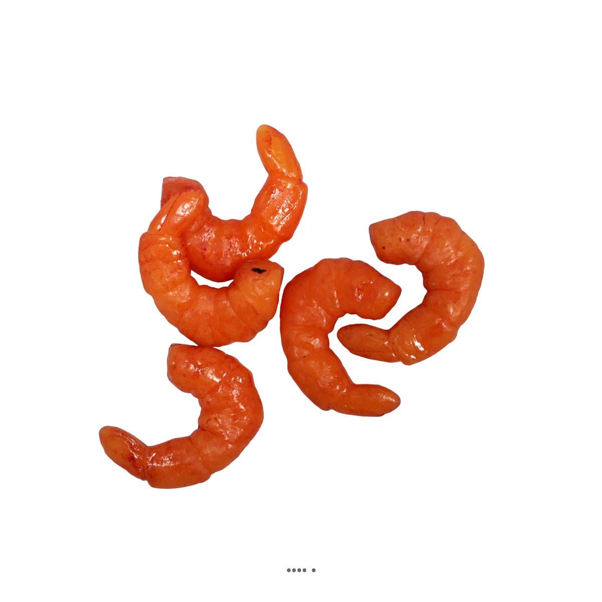 artificielles Crevettes oranges cuites artificielles x5 Longueur 5 cm largeur 4 cm| Artificielles.com