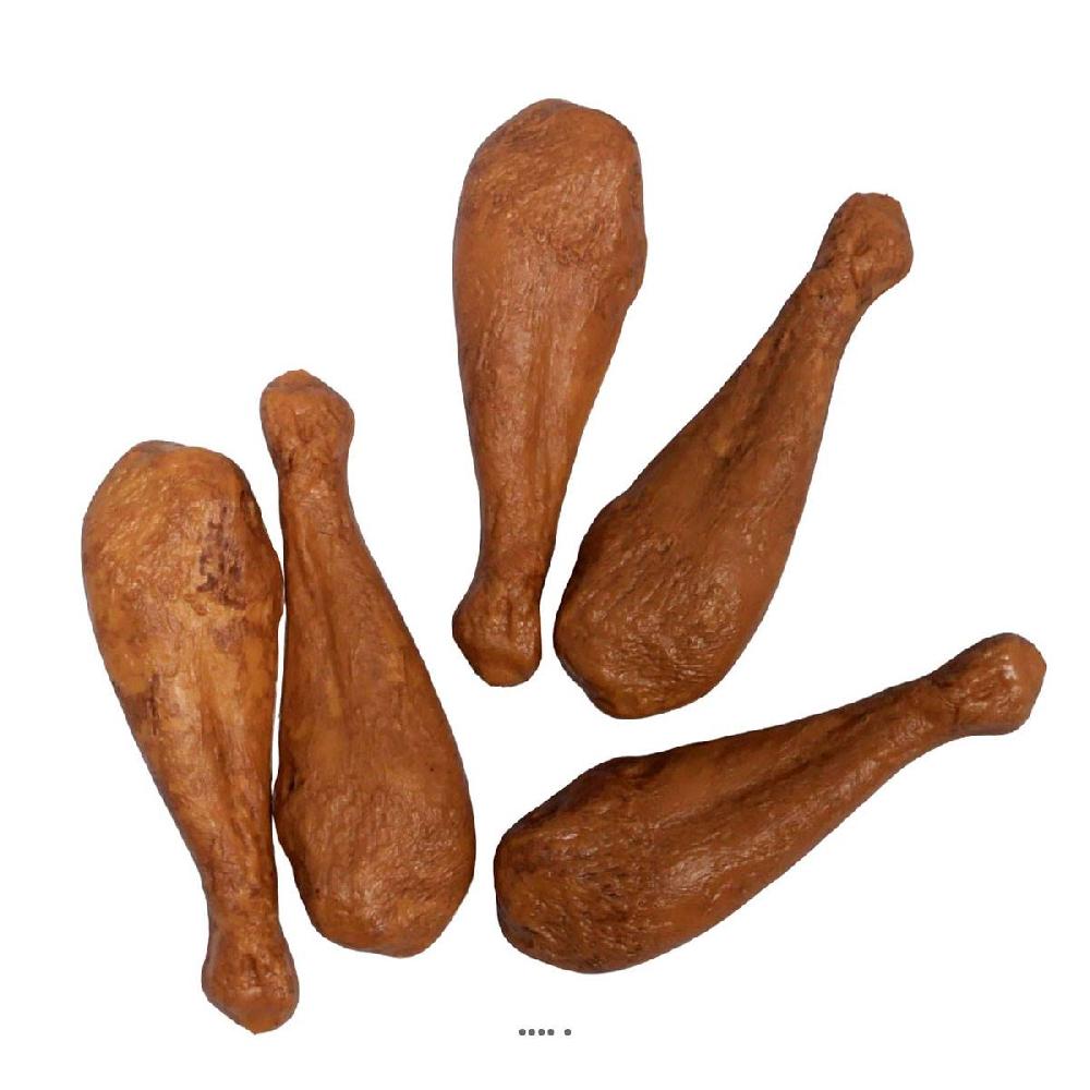 artificielles Cuisses de poulet cuites en Plastique soufflé x5 H 13 cm L 4 5 cm