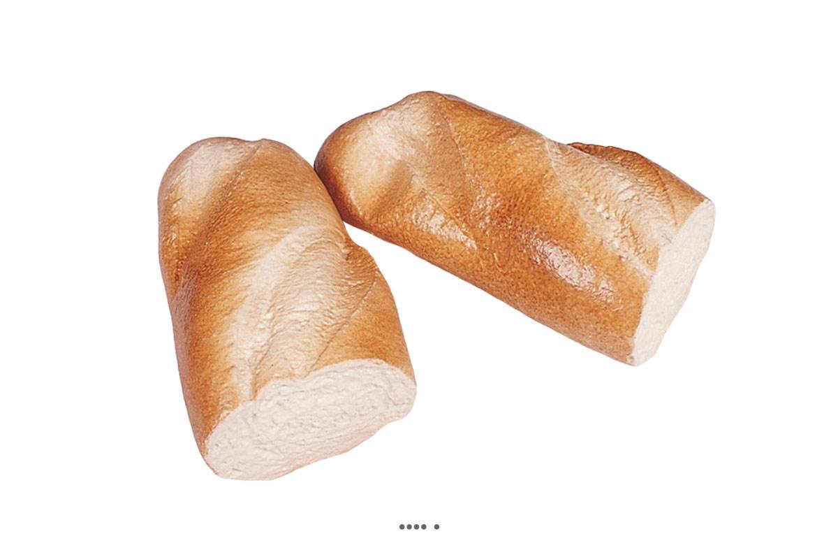 artificielles Demi baguette de pain artificiel X 2 en Plastique soufflé L 180x90 mm