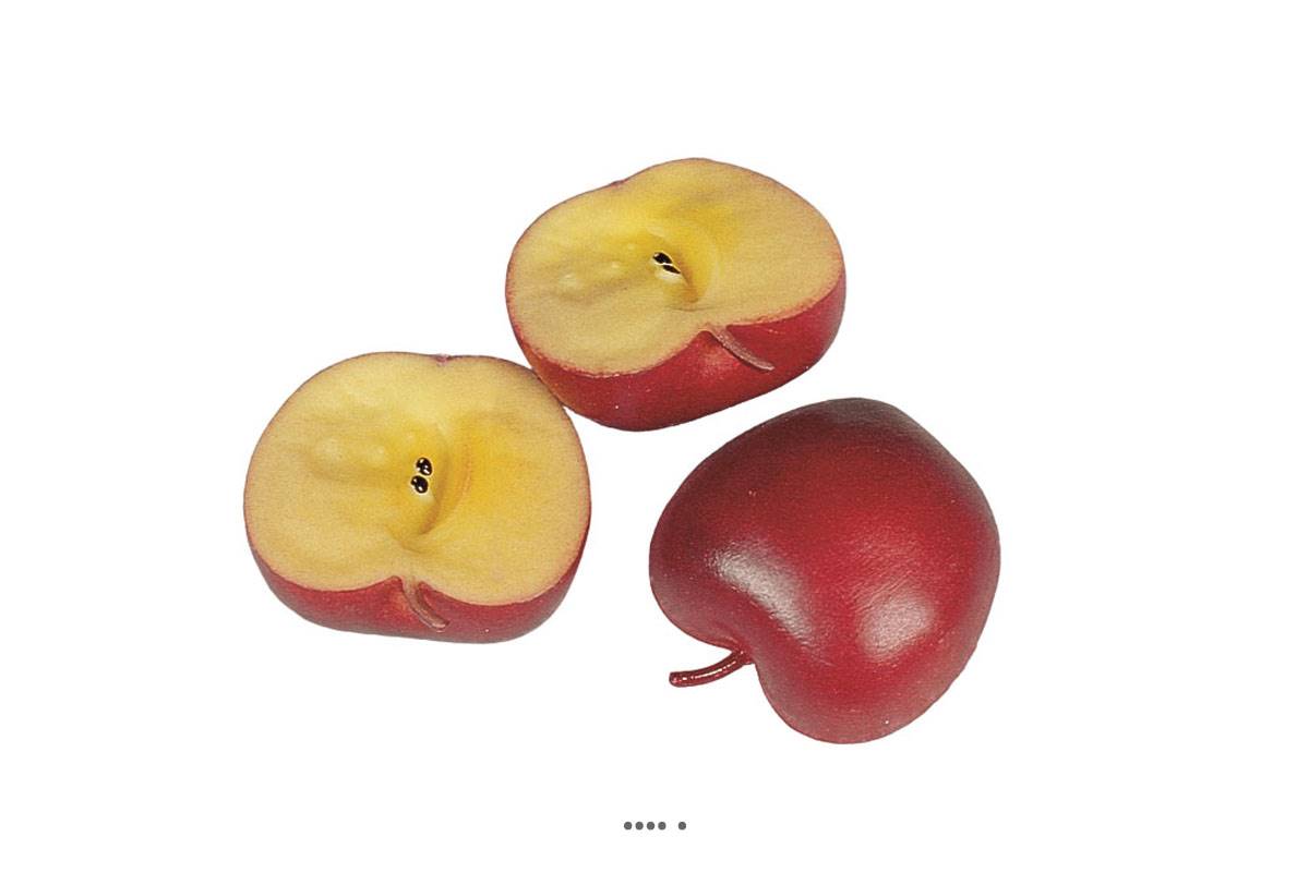 artificielles Demi Pomme artificielle Rouge X 3 en Plastique soufflé H 65x40 mm