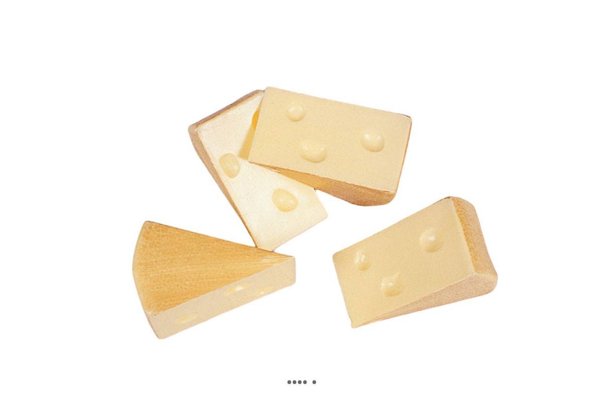 artificielles Emmental artificiel petit morceau X 4 en Plastique soufflé L 90x60 mm