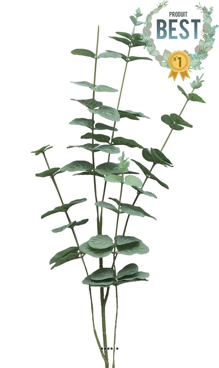 artificielles Eucalyptus artificiel en branche 5 ramures H 90 cm