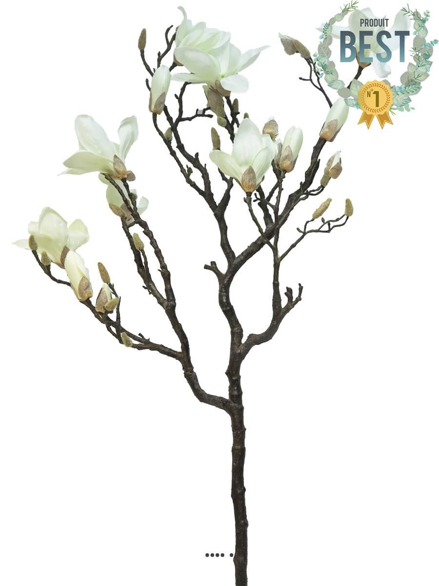 artificielles Fleurs de Magnolia artificiel en branche H 128 cm