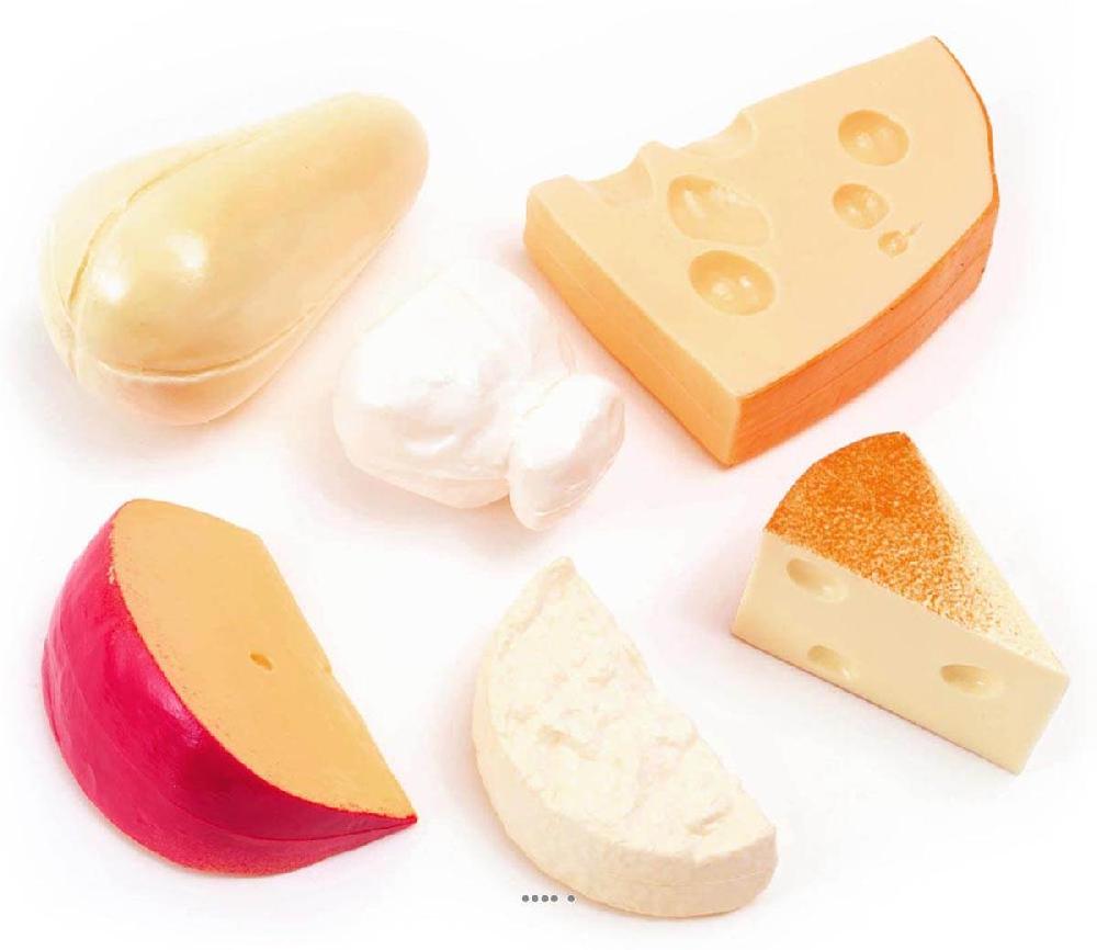 artificielles Fromages artificiels assortis base Italie en lot de 6 en Plastique soufflé