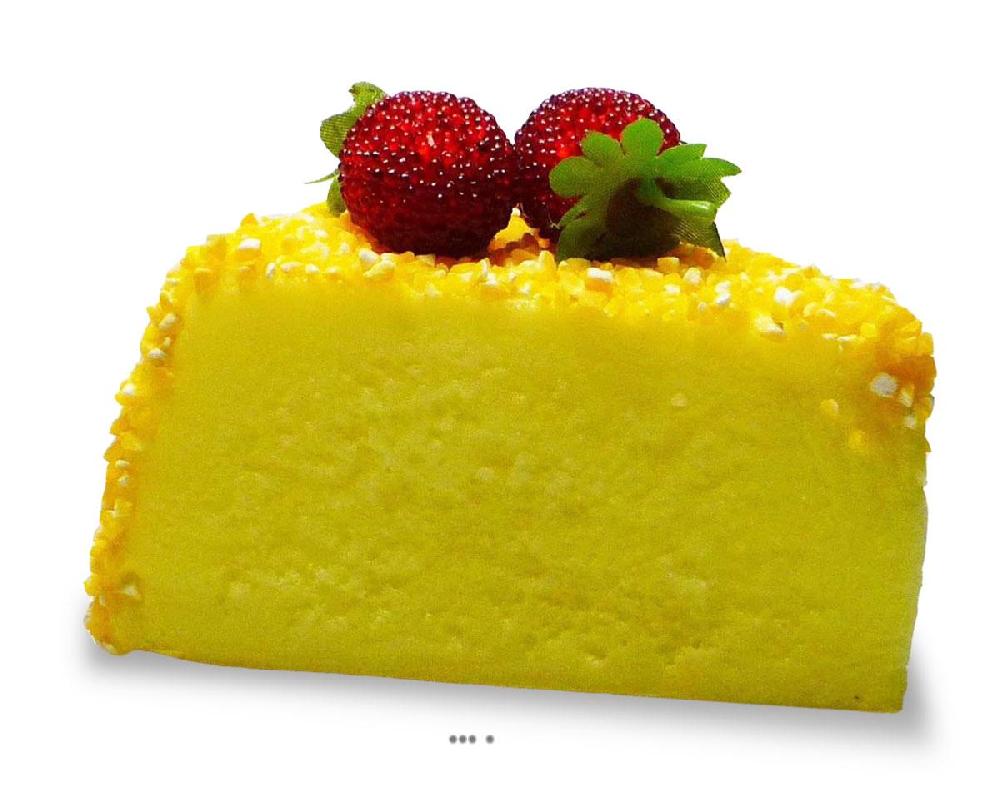 artificielles Gateau artificiel en part en mousse PU Citron et framboises aliment factice