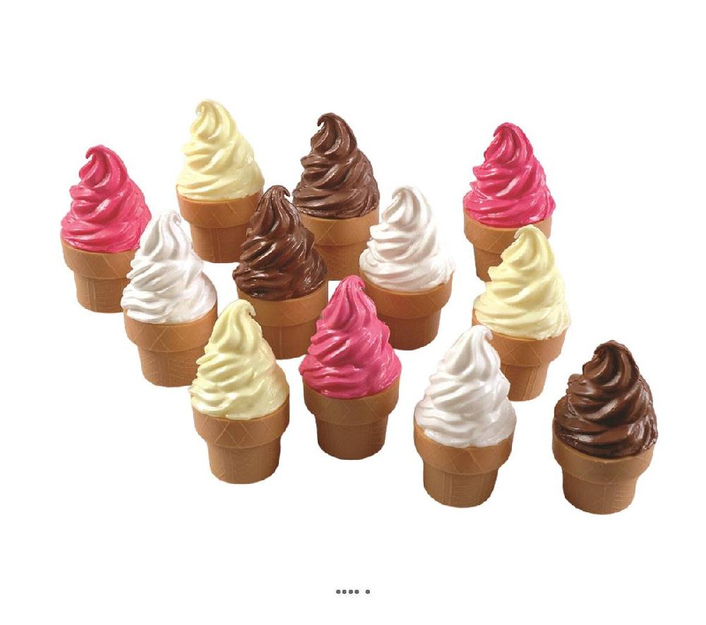 artificielles Glace assortie en pot en lot de 12 en Plastique soufflé H 100x60 mm