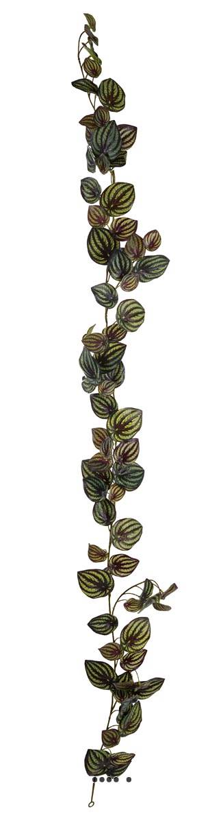artificielles Guirlande artificielle ramifiée Vert Foncé de feuilles de Peperomia H 180 cm| site artificielles.com