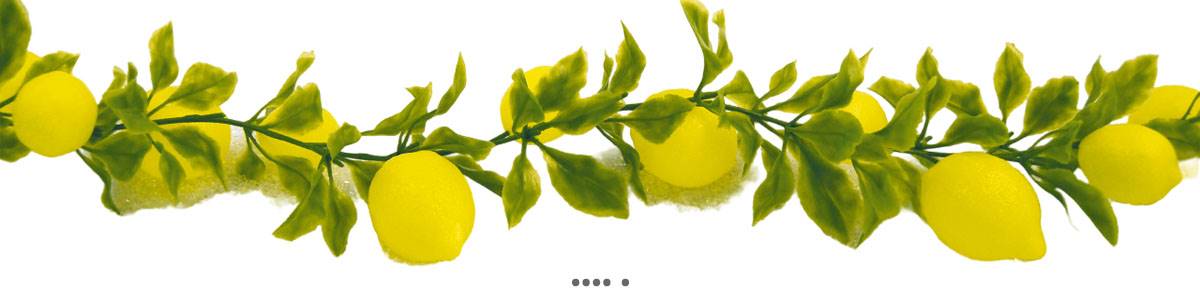 artificielles Guirlande de 20 citrons artificiels en Plastique soufflé L 2 m